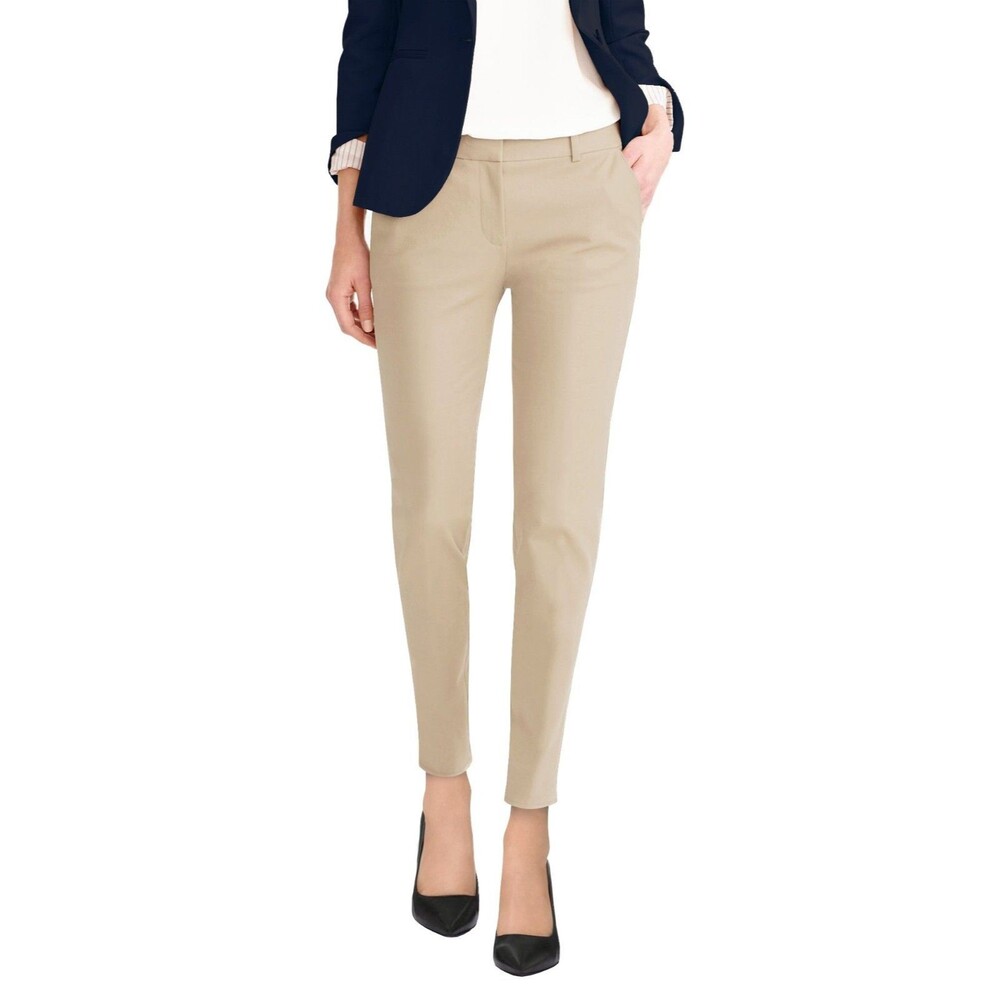& Company Womens Stretch All Day Comfort Flat Front Trousers Chino Pants 24